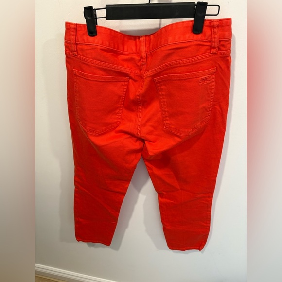 ⭐️ NWT- TORY BURCH ALEXA CROPPED SKINNY JEAN IN POPPY RED- size 30 - Picture 10 of 15
